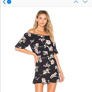Flynn skye KRISTINA MINI DRESS IN BLACK BOTANICAL